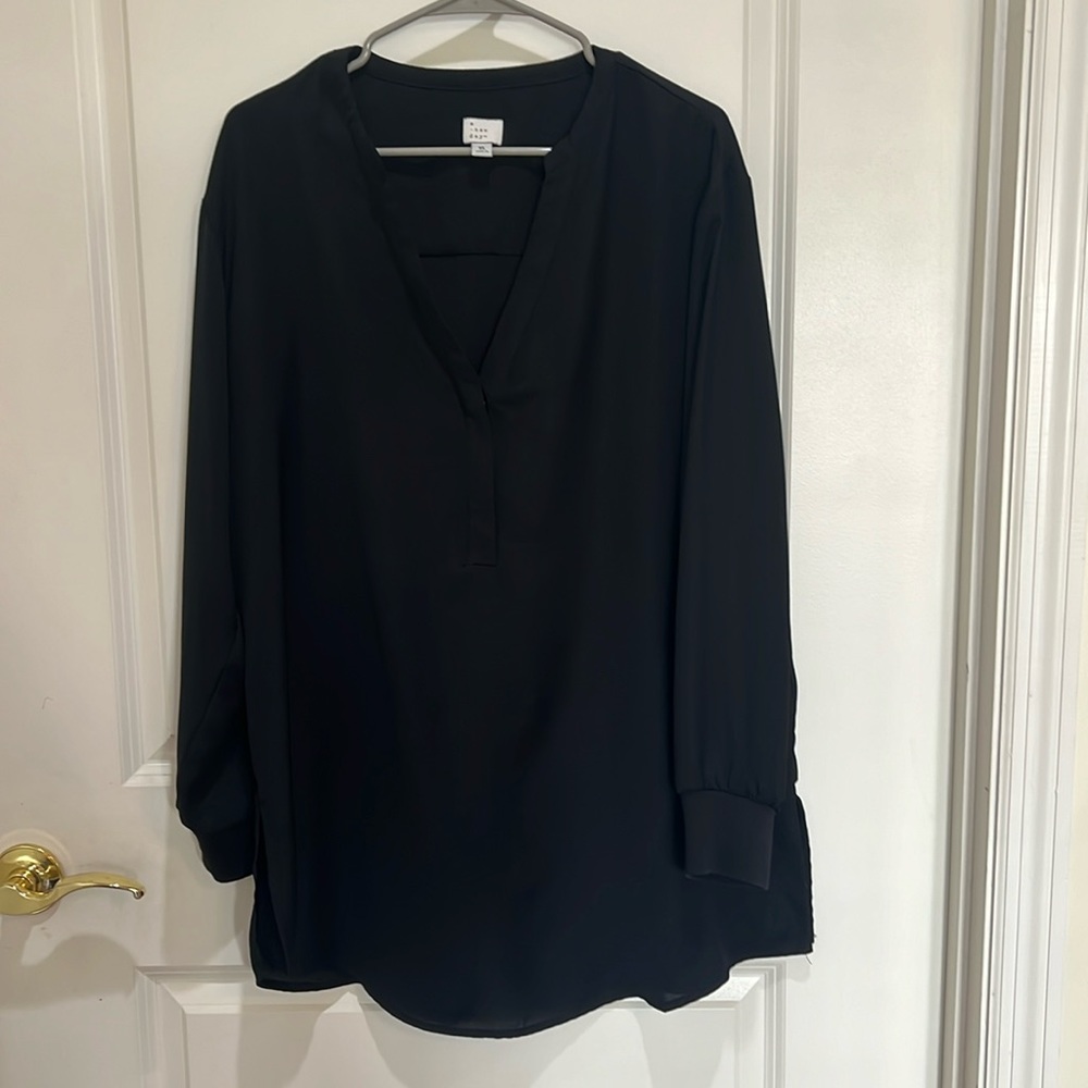 A new day long black long sleeve tunic top XL